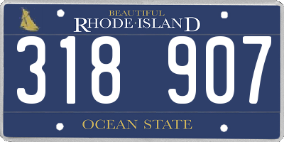 RI license plate 318907