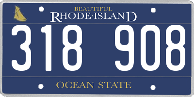 RI license plate 318908