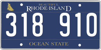 RI license plate 318910