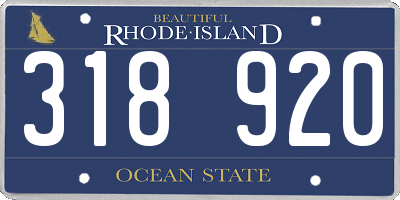 RI license plate 318920