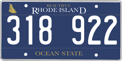 RI license plate 318922