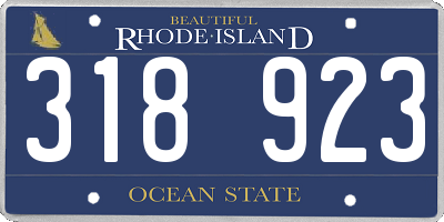RI license plate 318923