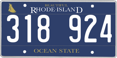 RI license plate 318924