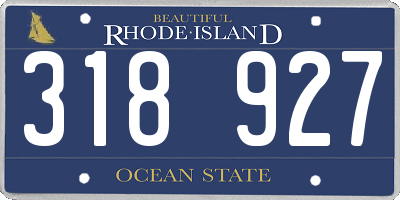 RI license plate 318927