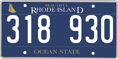 RI license plate 318930