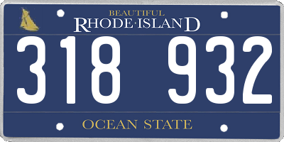 RI license plate 318932