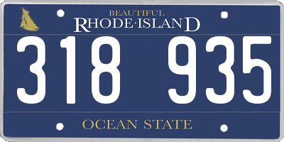 RI license plate 318935