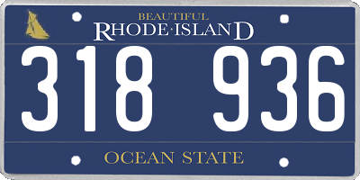 RI license plate 318936