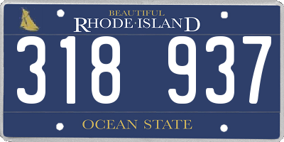 RI license plate 318937