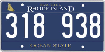 RI license plate 318938