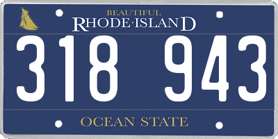 RI license plate 318943