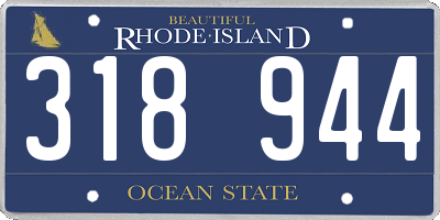 RI license plate 318944