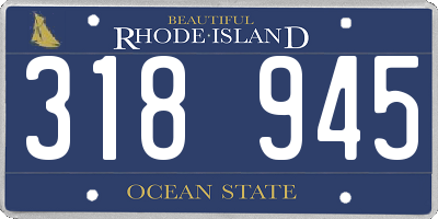 RI license plate 318945