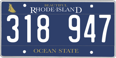 RI license plate 318947