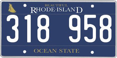 RI license plate 318958