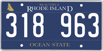RI license plate 318963