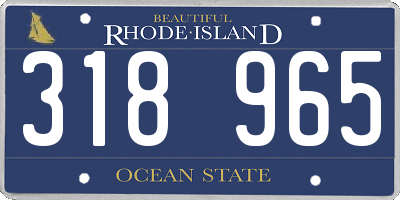 RI license plate 318965