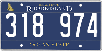 RI license plate 318974