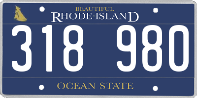 RI license plate 318980