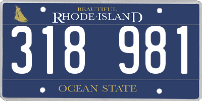 RI license plate 318981
