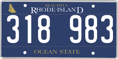 RI license plate 318983
