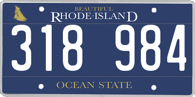 RI license plate 318984