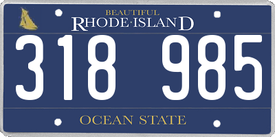 RI license plate 318985