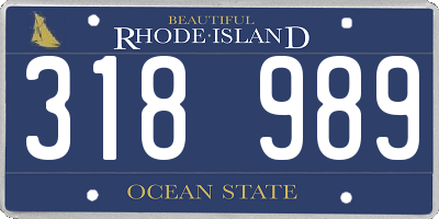 RI license plate 318989