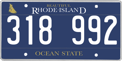 RI license plate 318992
