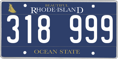 RI license plate 318999