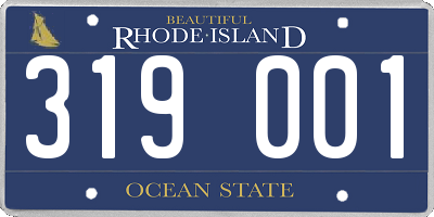 RI license plate 319001