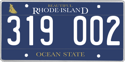 RI license plate 319002