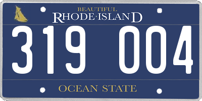 RI license plate 319004