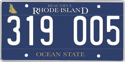 RI license plate 319005
