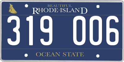RI license plate 319006