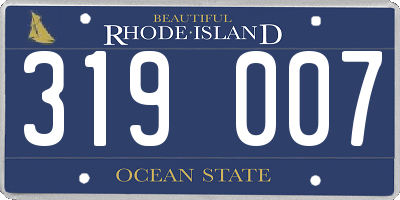 RI license plate 319007