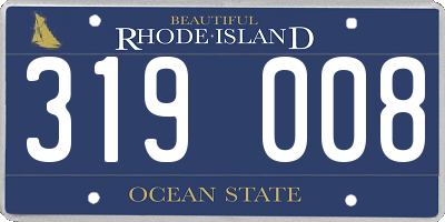 RI license plate 319008