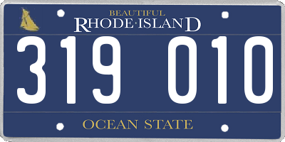 RI license plate 319010