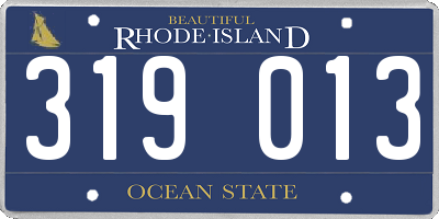 RI license plate 319013