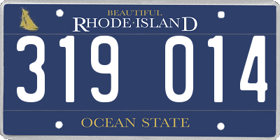 RI license plate 319014