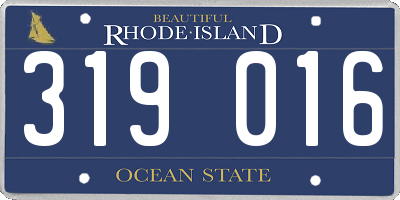 RI license plate 319016