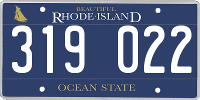 RI license plate 319022