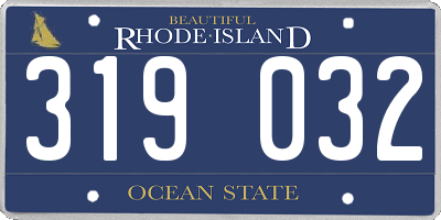 RI license plate 319032
