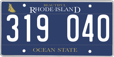 RI license plate 319040