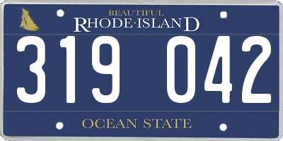 RI license plate 319042