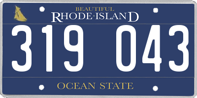RI license plate 319043