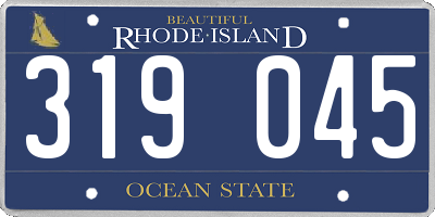 RI license plate 319045