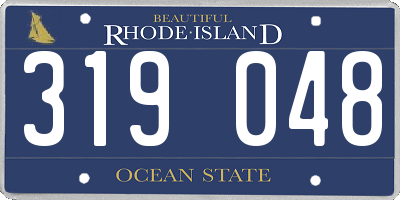 RI license plate 319048