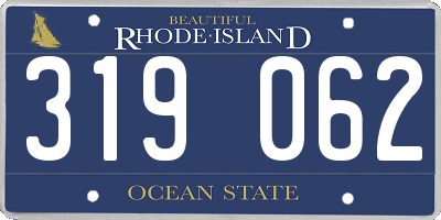 RI license plate 319062