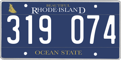 RI license plate 319074